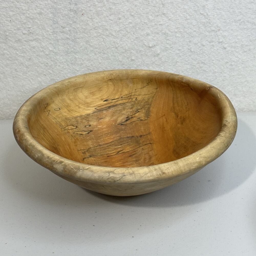 Antique Hand Carved Natural Patina Wood Burl Dough Bowl Primitive Hand-Turned